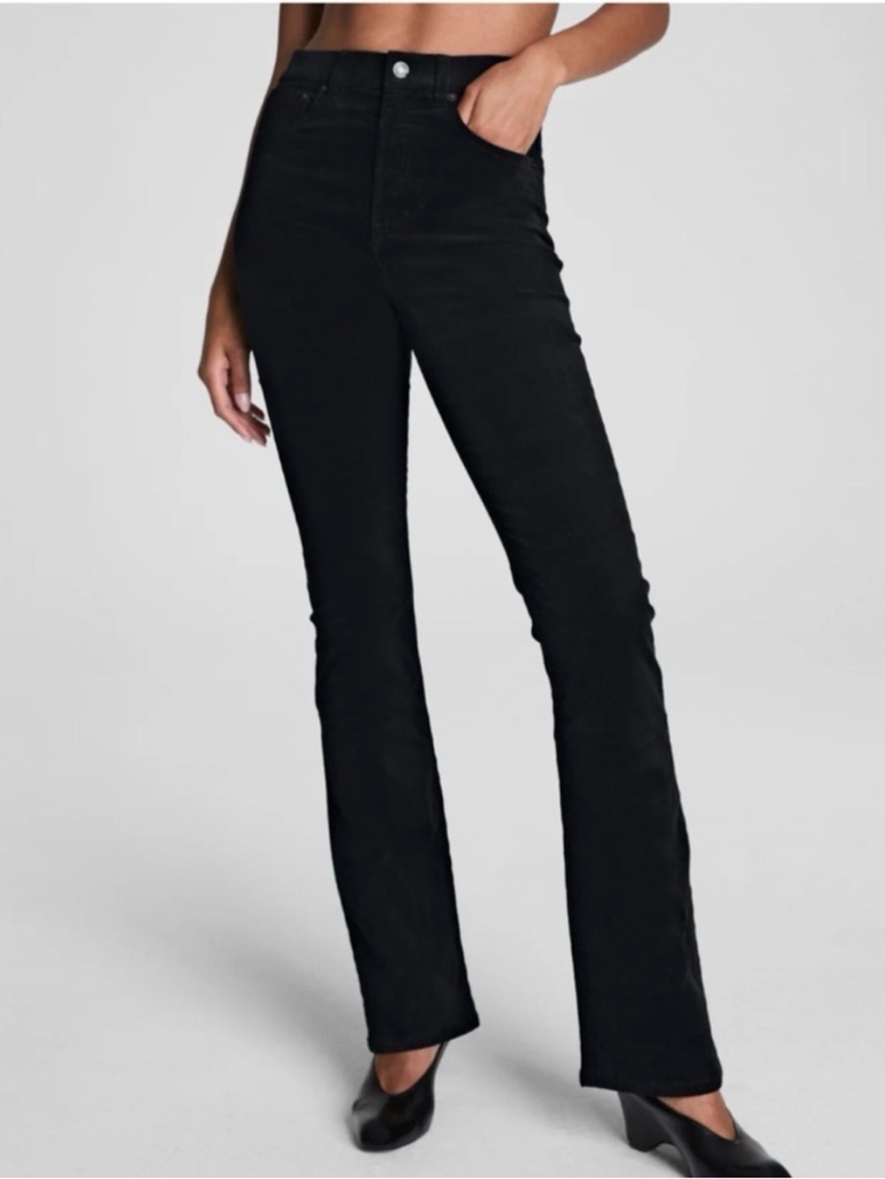 NWOT Spanx High-Rise Corduroy Micro Flare Pants in Black - 33” Inseam